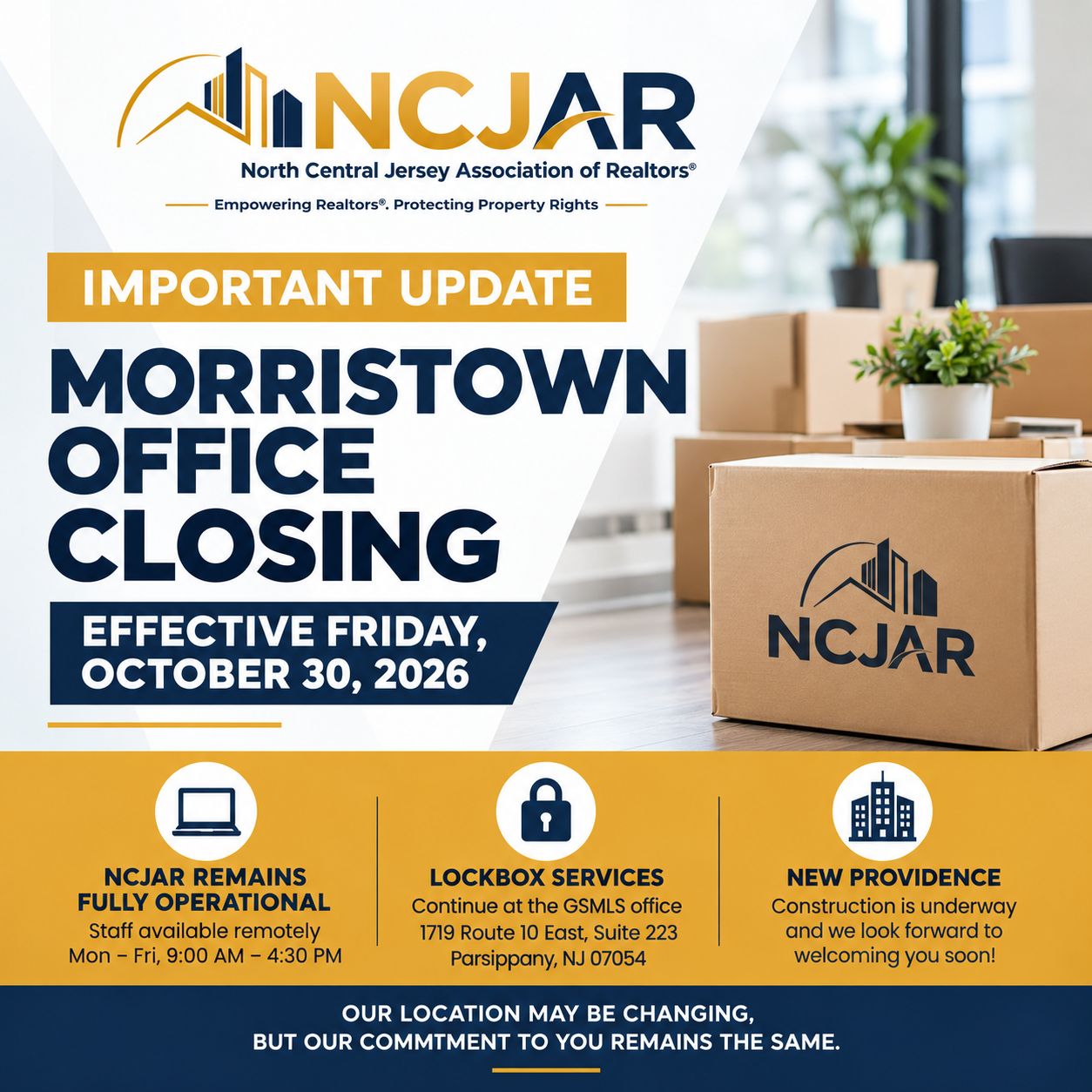 NCJAR Morristown Office Closure Announcement