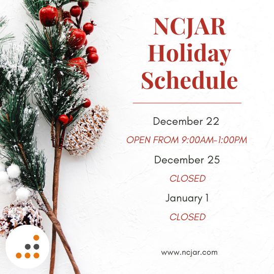 NCJAR Holiday Hours 2023 2